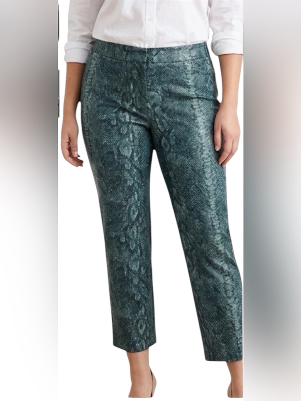 Zac & Rachel Blue Pattern Animal Print Crops Pants Size 12